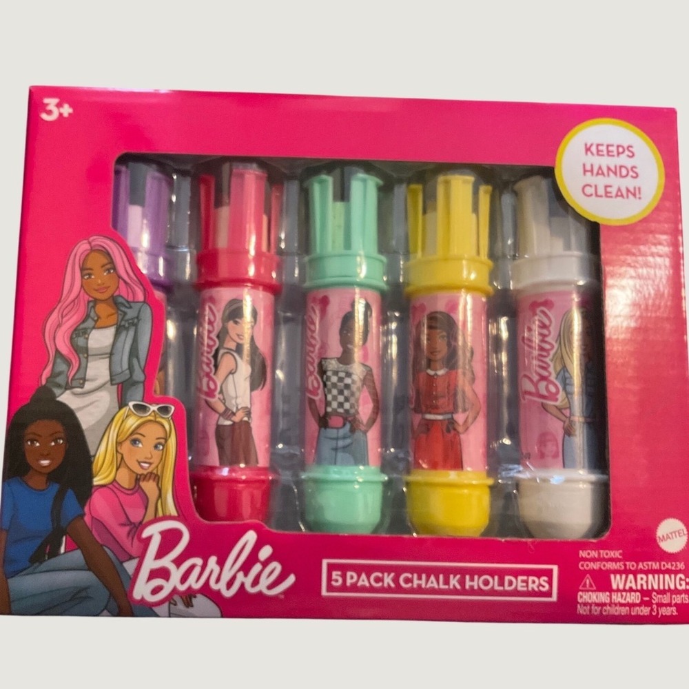 Barbie 5 Pack Chalk Holders Mattel Sunny Days Outdoor Sidewalk Art Set 320497